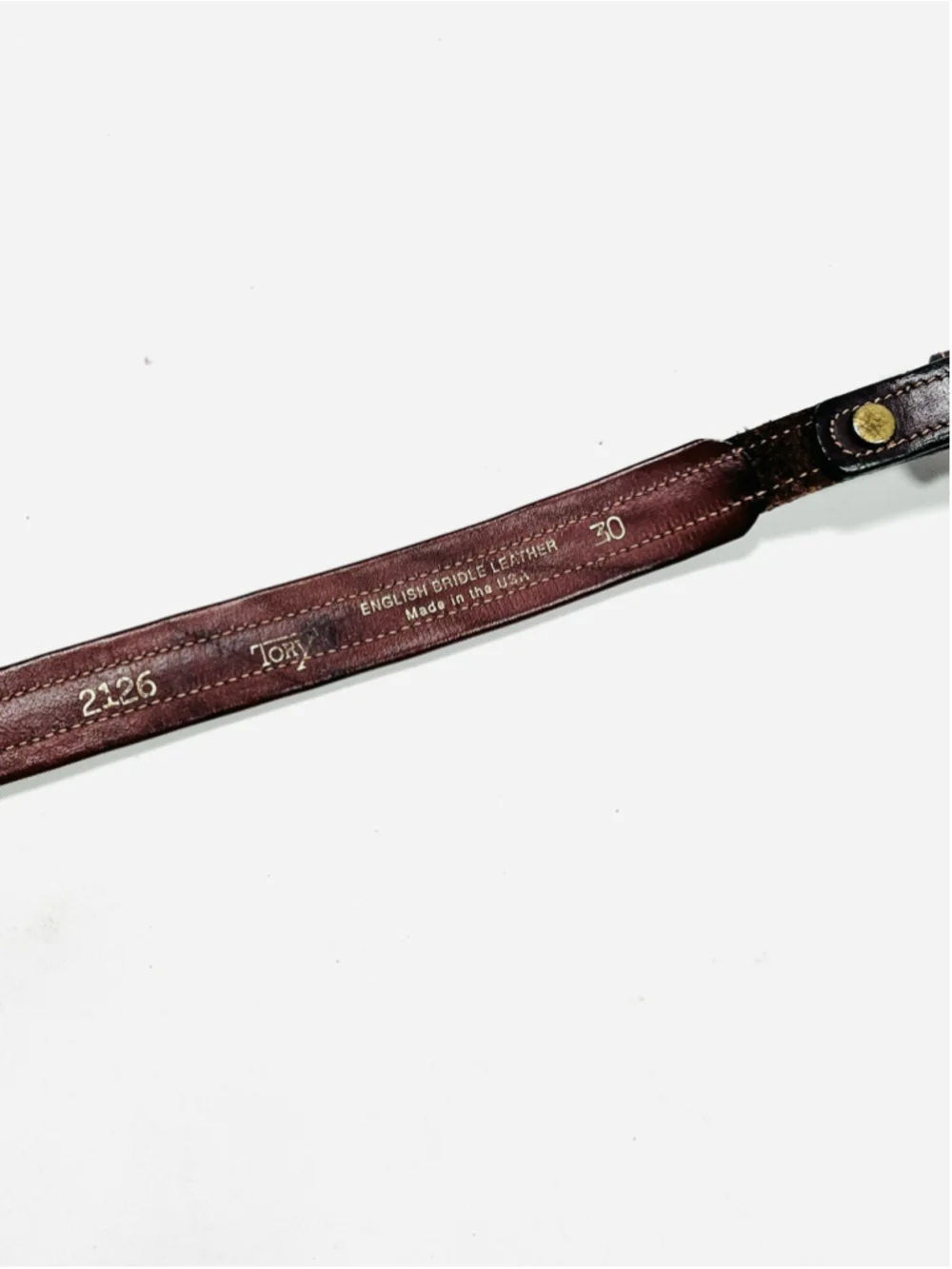 Tory Womans Belt Size 30 Brown Gold 2126 English Saddle Leather